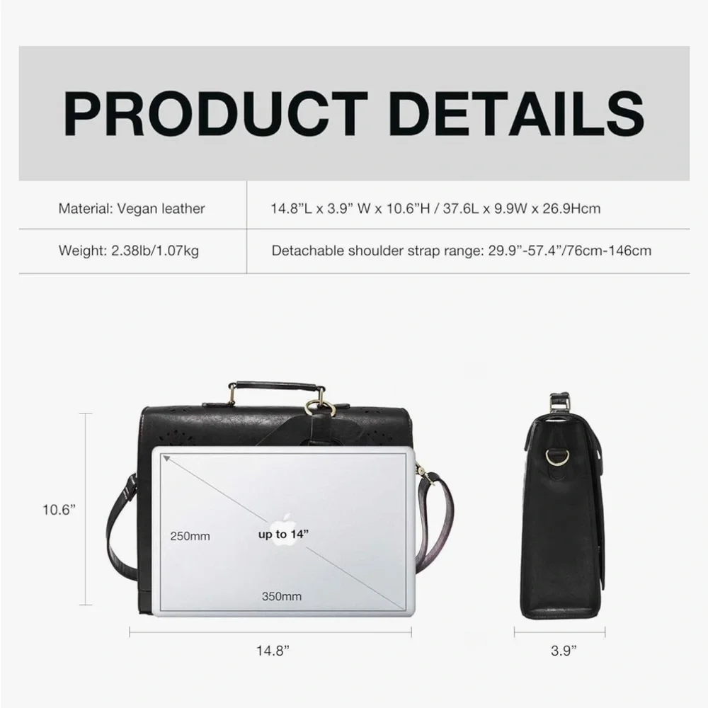 Ecosusi Black Women’s Briefcase